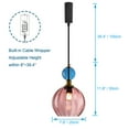 thumbnail image 3 of Kiven H-Type Track Lighting, 3-Light Modern Halo Track Pendant Light with Red Glass Globe, Track Light Pedant Adjustable Length for Bedroom Kitchen Island Home Shop, 3 of 7