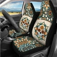 thumbnail image 2 of Uorisanigo Sugar Skull Floral Car Accessories Set 14 Pcs with Cars Seat Covers and Steering Wheel Accessories and Seat Belt Pads Water Cup Pad Cars Headrest Cover Comfortable Fit for Car SUV, 2 of 6