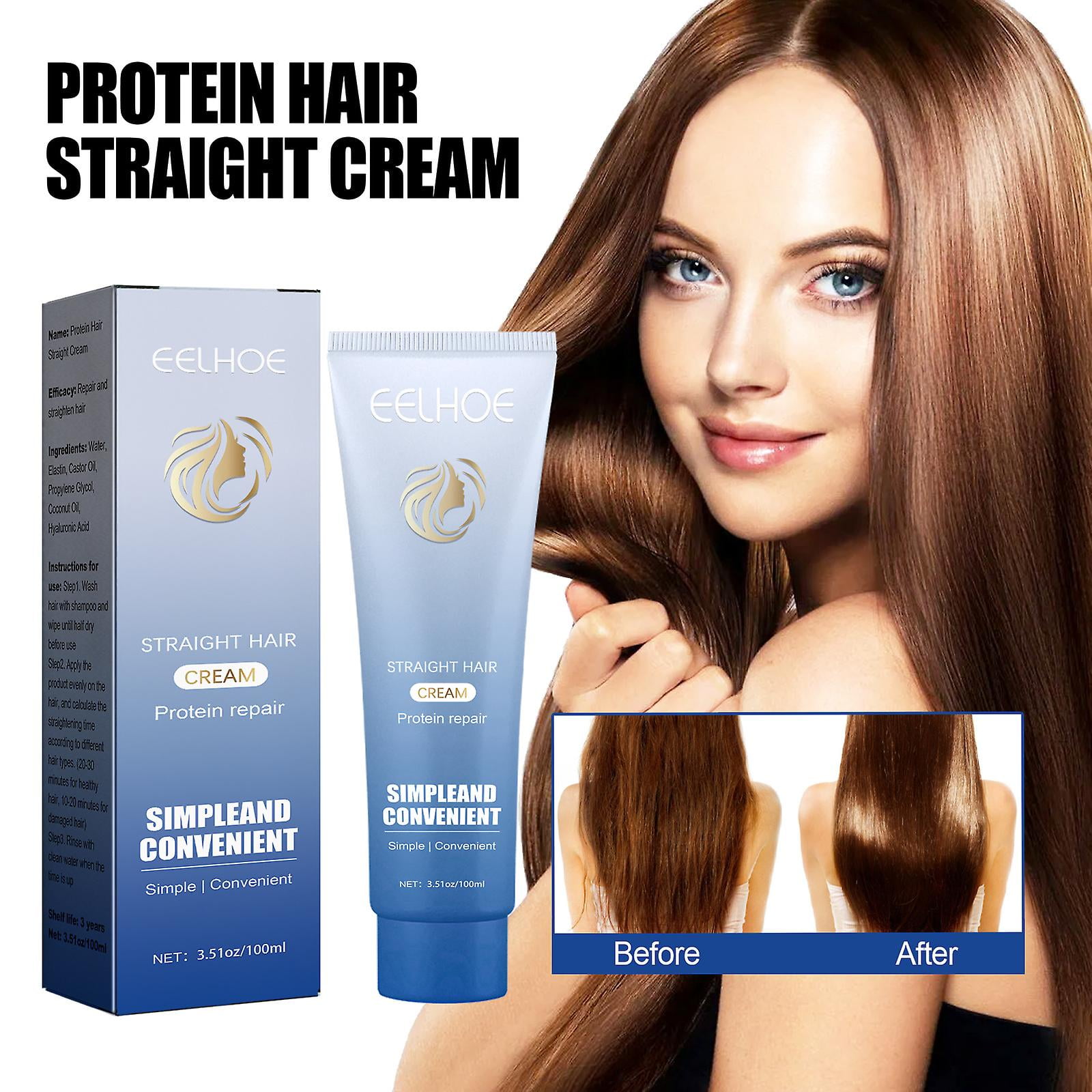 EELHOE protein straightening cream repairs hair smoothes frizzy and dry hair prevents hair loss nourishes and smoothes hair