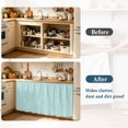 thumbnail image 3 of Modern Minimalist Cabinet Dishwasher Hidden Curtains, Privacy Closet Door Curtain, Boho Solid Color Blue Adhesive Dust Proof Under Sink Skirt for Bathroom Kitchen 35"x35", 3 of 8