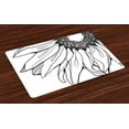 thumbnail image 1 of Ambesonne Leaf Place Mats Set of 4, Sunflower Botany Growth, Standard Size, Black White, 1 of 4