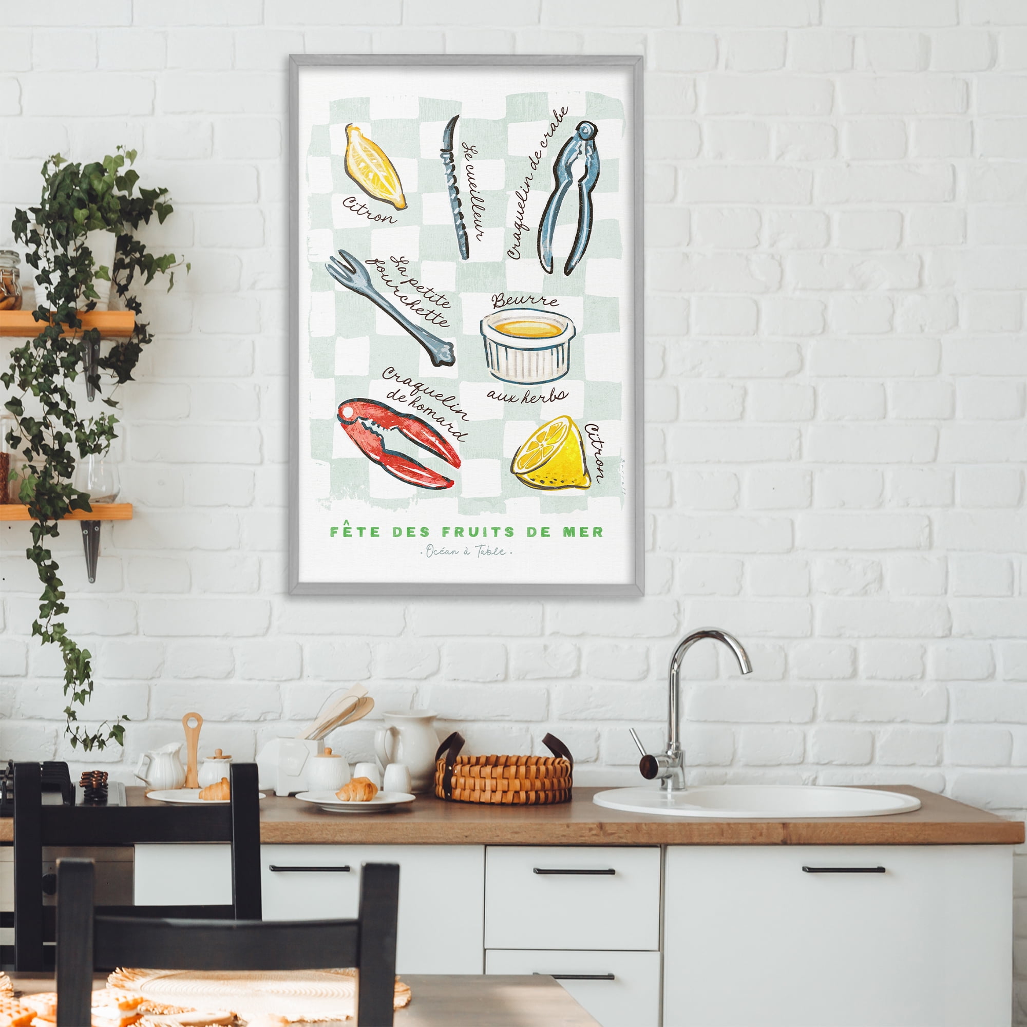 Stupell Industries Modern French Bistro Gray Framed Giclee Art, design by Chad Barrett