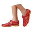 thumbnail image 4 of AUDeals Women's Orthopedic Fisherman Sandals, Closed Toe Hollow Out Shoes with Adjustable Ankle Strap Comfort (Red, 7.5), 4 of 9