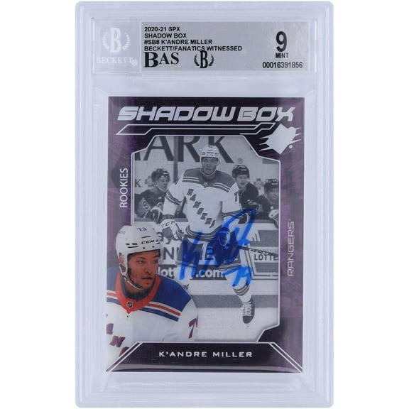 K'Andre Miller New York Rangers Autographed 2020-21 Upper Deck SPx Shawdow Box #SB-8 Beckett Fanatics Witnessed Authenticated 9/10 Rookie Card - Fanatics Authentic Certified