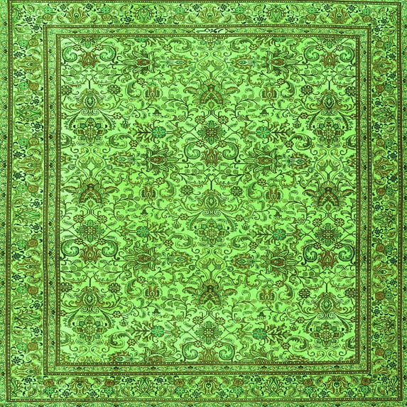 Ahgly Company Indoor Square Persian Green Traditional Area Rugs, 3' Square