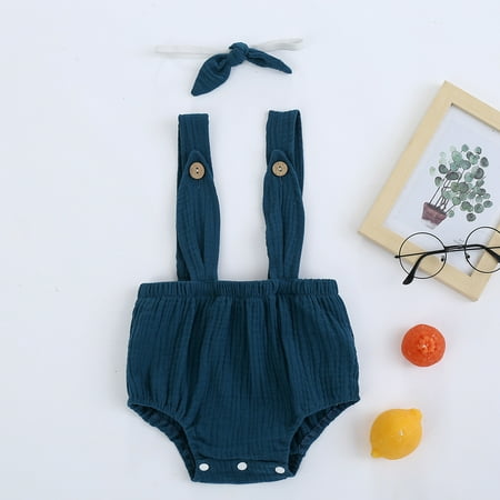 

Girls Jumpsuits Romper Baby Boys Solid Bunny Ear Button Romper Jumpsuit Clothes