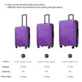 thumbnail image 5 of 3 Piece Luggage Set, Travel Suitcase with Double Spinner 8 Wheels and TSA Lock, 20" 24" 28" 3 Sizes Silent Running Lightweight Hardshell Suitcase, 5 of 8