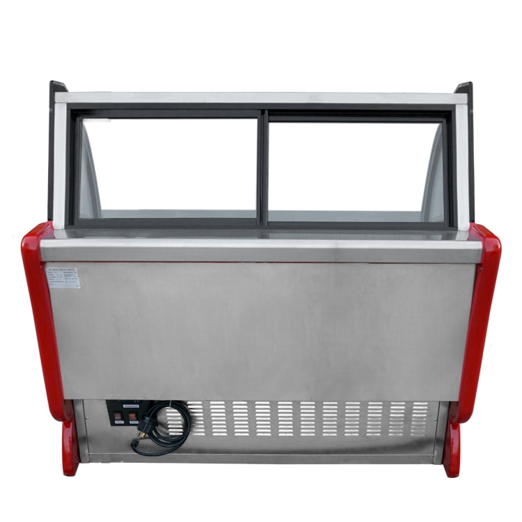 Kolice Commercial 14 Pans Hard Ice Cream Showcase Freezer, Gelato Display Freezer, Ice Cream Dipping Cabinet - Auto Defrost, Anti-fog Glass