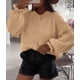 thumbnail image 2 of Suéter PRETTYGARDEN Cropped con Volantes, Abierto al Frente, Tejido Grueso, Talla M, 2 of 5