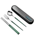 thumbnail image 1 of Travel Utensils Set Stainless Steel Spoon/Chopsticks/Fork with Holder Case Housewarming Gift, 1 of 10