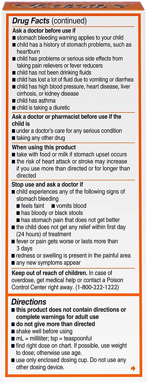 Motrin Children's Pain Reliever/Fever Reducer Liquid, Bubble Gum, 4 Fl Oz