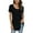 Black, variant on CATHY Women's 2022 Summer Short Sleeve Pleated Blouse Loose Flowy Tunic Top