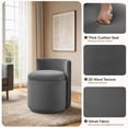 thumbnail image 6 of Velvet Swivel Accent Chair with Storage, 360° Vanity Makeup Chair with Wave Back, No Assembly Comfy Single Sofa Chair, Small Accent Stool for Bedroom, Dressing, Living Room, White, 6 of 7