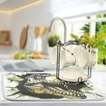 thumbnail image 5 of Dinosaur Face and Graffiti Dish Drying Mat Dish Drainer Rack Mats Water Absorbent Non-Slip Easy Clean Heat Resistant for Kitchen Counter, 5 of 8