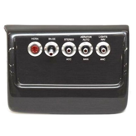 Lowe Boat Toggle Switch Panel 2338551 | w/ Fuse Block Metallic Silver