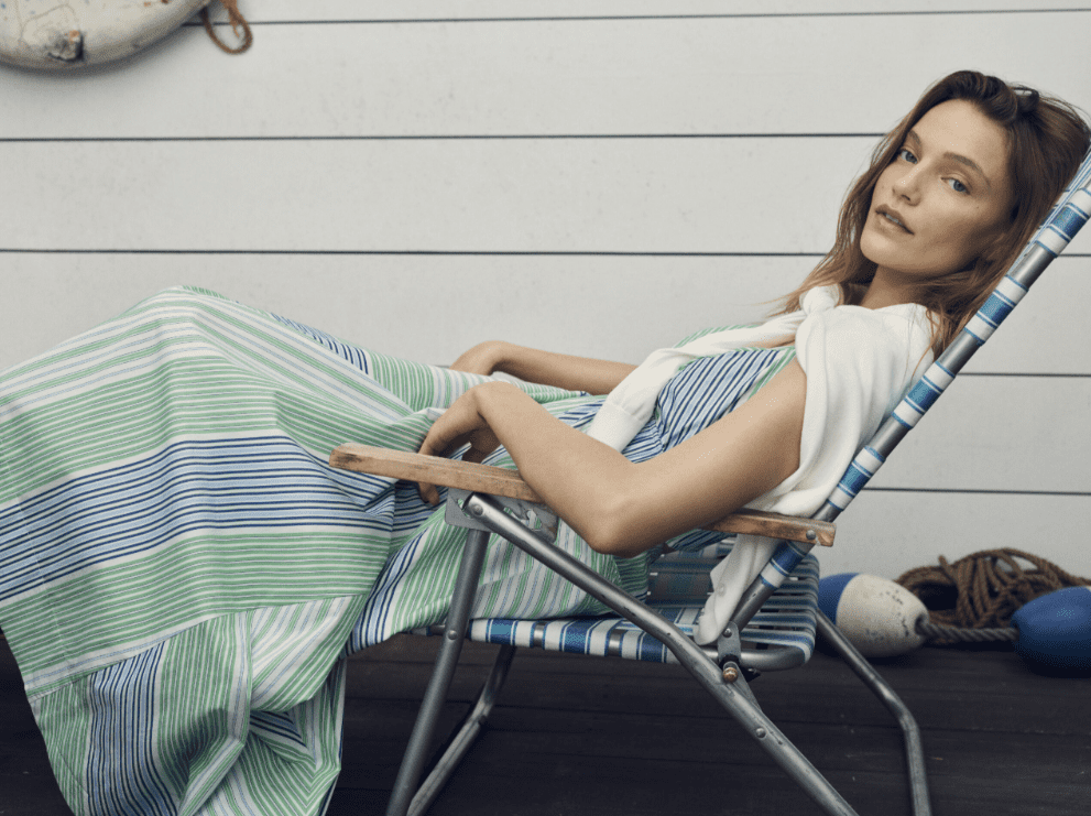 Free Assembly Women's and Women's Plus Striped Cotton Maxi Dress, with Cut Out Back, Sizes XS-4X