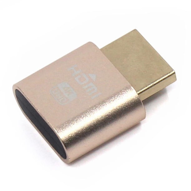 Adaptador de pantalla virtual macho compatible con HDMI portátil Enchufe ficticio de emulador de video 4K Tmvgtek Componentes de la computadora