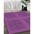 thumbnail image 3 of Ahgly Company Machine Washable Indoor Square Transitional Dark Magenta Purple Area Rugs, 3' Square, 3 of 7