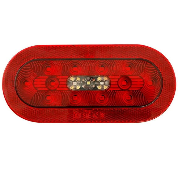 Dream Lighting LED Oval Tail Light With Backup Function And Red Reflector Trim Ring