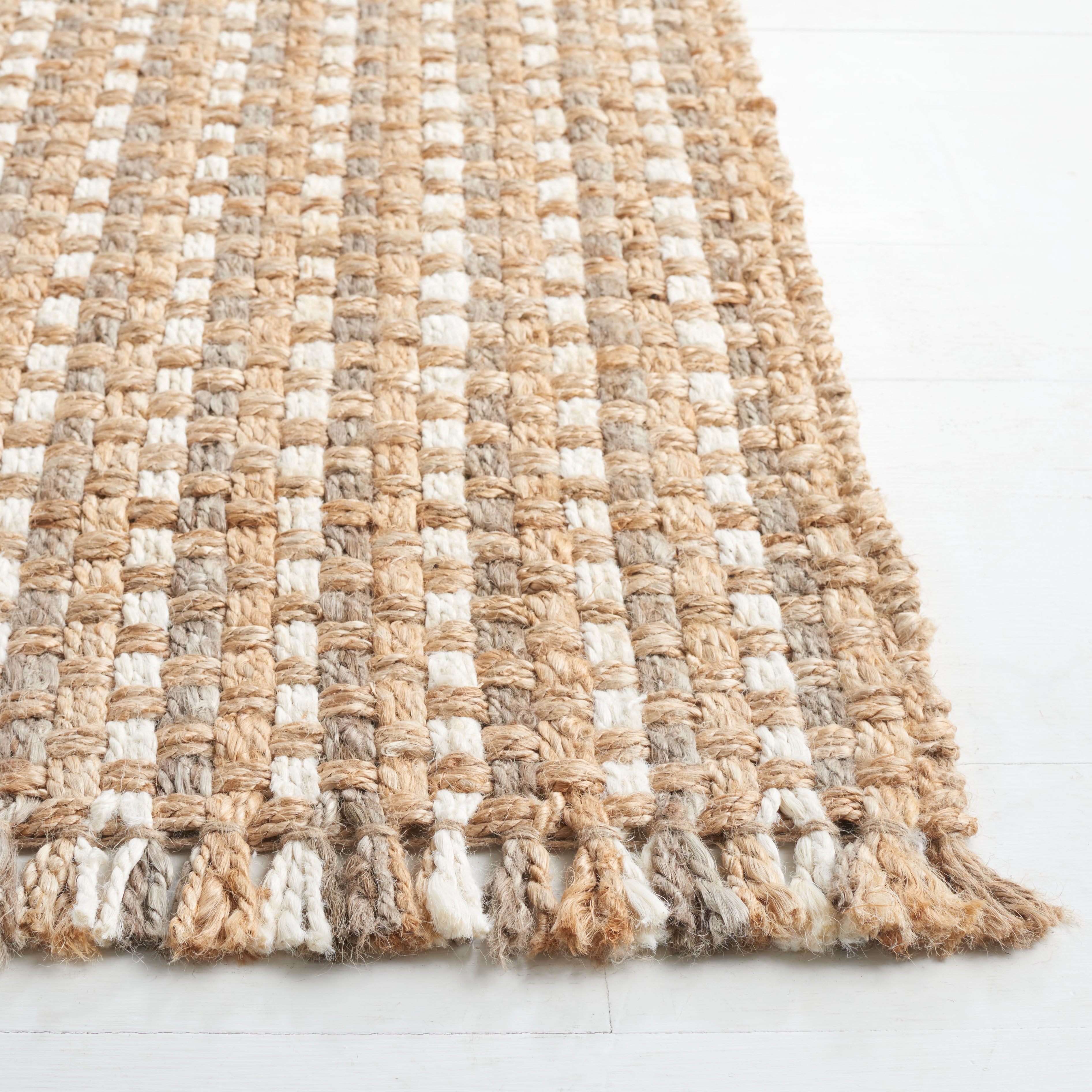 SAFAVIEH Natural Fiber Salome Striped Area Rug, Natural/Bleach, 8' x 10'
