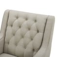 thumbnail image 6 of Bowery Hill 19"H Button-Tufted Fabric Accent Chair in Beige/Warm Walnut, 6 of 10