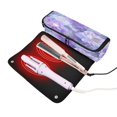 thumbnail image 3 of Hair Tool Organizer Bag with Heat Resistant Mat Removable Travel Storage Case for Hot Air Brushes Curling Irons Purple Peony Flower, 3 of 8