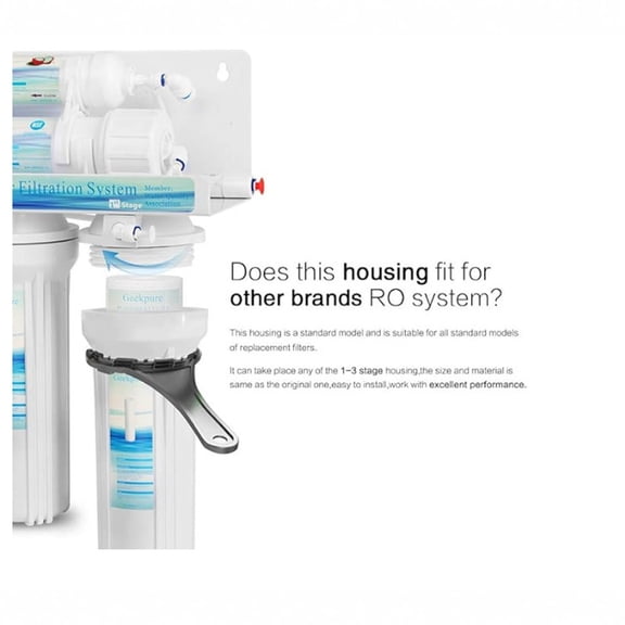 10 Inch Reverse Osmosis Water Filter Housing, Fits Ro Filtration Systems With 1/4" Ports And 2.5" Size, For Home Water Purification, Under Sink Filtration, Commercial Water
