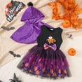 thumbnail image 3 of Ugoldhm Girls' Halloween Color-Blocked Long-Sleeve Tulle Puffy Dress, Princess Dress for Kids' Holiday Parties, 3 of 5