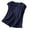 Dark Blue, variant on Womens Blouse V Neck Cap Sleeve Loose Fit Linen Blend Tops With Henley Button & Pleated Casual Shirts