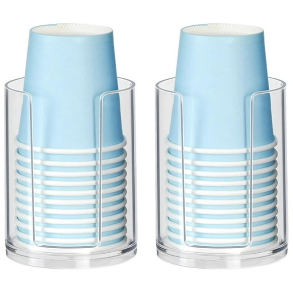 2-Pack Bathroom Cup Dispenser – Disposable Paper Cup Holder for Mouthwash & Rinsing Cups, Countertop Organizer for Vanity, Sink, or Salon
