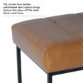 thumbnail image 4 of HomePop Theodore Metal & Faux Leather Bench, 42.5"W x 16"D x 19"H, Carmel/Black, 4 of 12