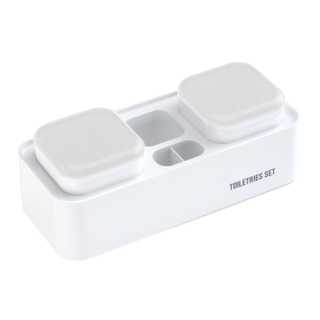 For Bathrooms, Toothbrush Wall Mounted With 2 Toothbrush Cup,Bathroom Toothbrush Toothpaste