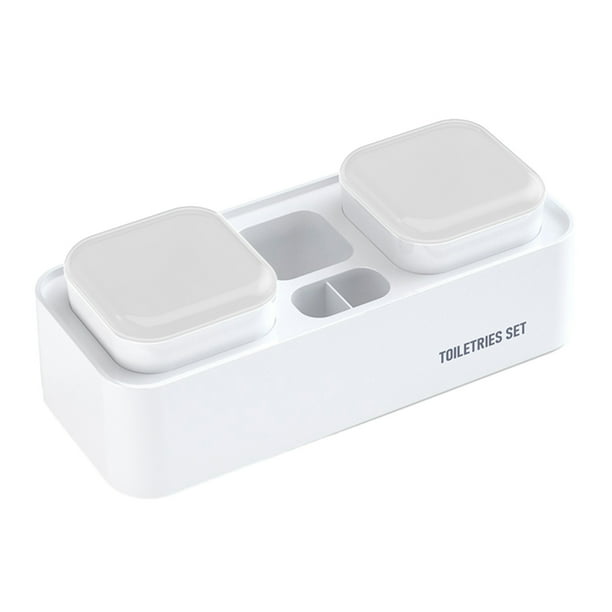 Soporte de Cepillo de Dientes de Baño Montado en la Pared, Cepillo de Dientes Montado en la Pared con 2 Tazas de Cepillo de Dientes, Cepillo de Dientes de Baño Pasta de Dientes Soporte de Cepillo de D