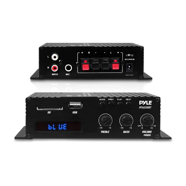 Ampli Bluetooth Power Dynamics PV220BT - 2x100W - 2 Zones - USB/SD/Radio FM - Parfait Pour Bars, Restaurants