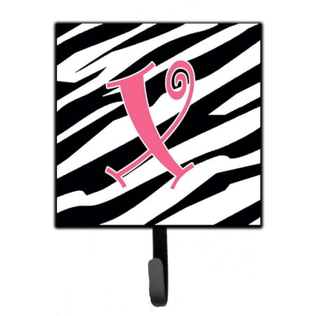 

Carolines Treasures CJ1037-XSH4 Letter X Initial Zebra Stripe and Pink Leash or Key Holder 7Hx4.25W multicolor