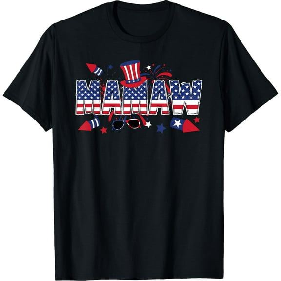 4Th Of July Mamaw Grandma American Flag Mamaw Grandmother T-Shirt Unisex S-5XL Hot Trending Shirt, Vintage Birthday Gift