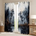 thumbnail image 2 of Feelyou Couple Wolf Wildlife Curtains Pack of 2 (42x84 Each), Rustic Farmhouse Lake Curtains Blackout, Western Jungle Animal Bedroom Curtains, Black Out Curtains Decor, 2 of 6