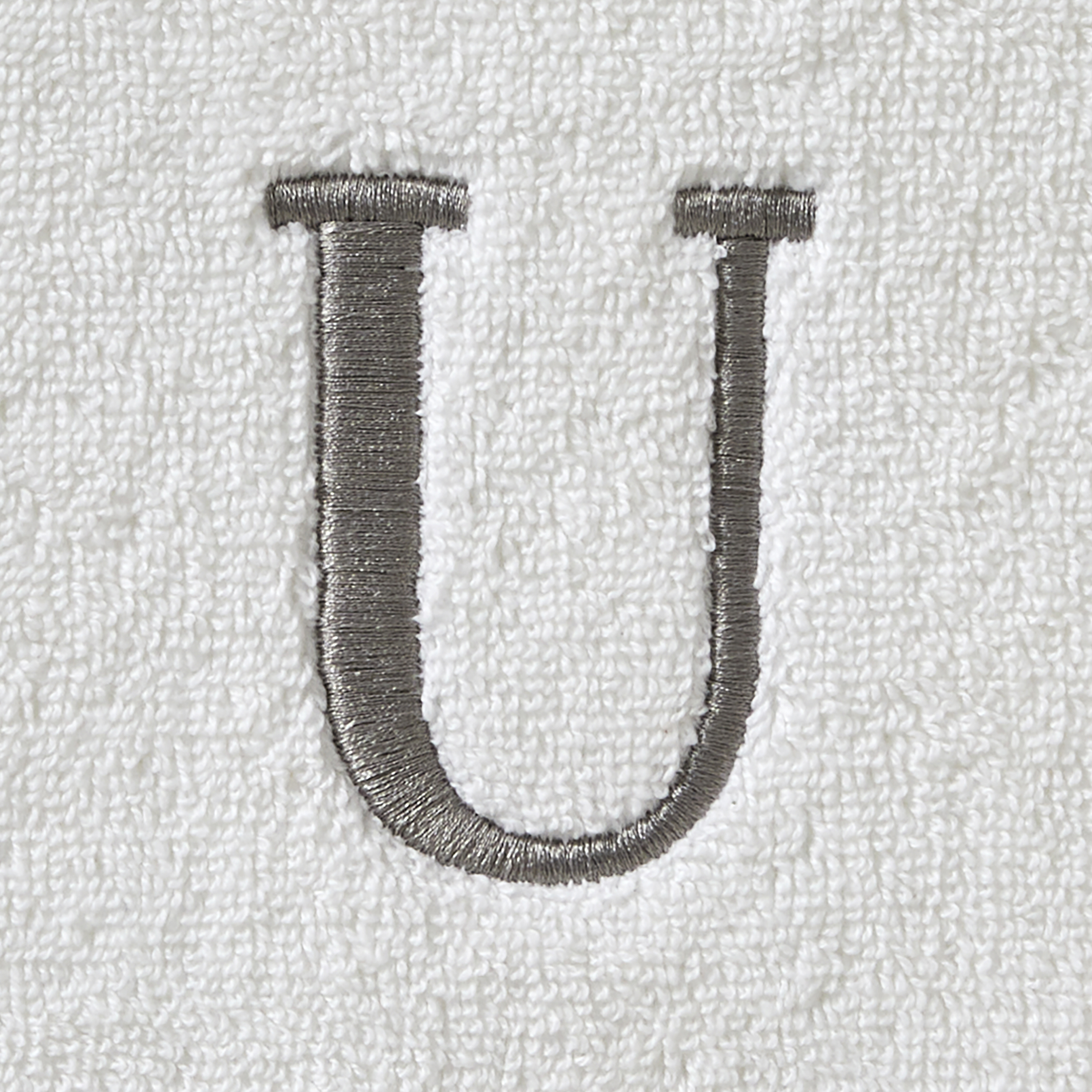 SKL Home Casual Monogram Bath Towel, "U", White