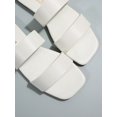 thumbnail image 3 of Fashionable Women'S White Flat Sandals With Double Straps, 3 of 5
