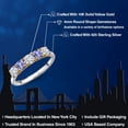 thumbnail image 2 of Gem Stone King 925 Silver and 10K Yellow Gold White Moissanite and Blue Tanzanite Wedding-Bands Ring for Women | 1.29 Cttw | Round 4MM | Gemstone Birthstone | Size 5, 2 of 7