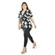 thumbnail image 2 of Blusa corte A Roman Fashion /Tallas Extras, 1710 (Negro flor blanca) negro 38, 2 of 5