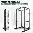 thumbnail image 7 of 1200 LBS Black Power Rack, 14.0 SQ.FT Footprint, 14 Hole Adjustable Multi-Functional Squat Rack with Pull-Up Bar and J-Hooks for Home Gym, 7 of 7
