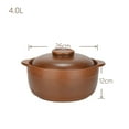 thumbnail image 2 of Terracotta casserole with lid, clay cooking pot, ceramic soup pot lid, casserole, stew cooking pot, energy saving for open fire soup at home and catering, 2 of 6
