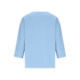 thumbnail image 4 of Besolor 3/4 Sleeve Tops for Women Cotton Linen Casual Loose Summer Crewneck Shirts Lightweight Loungewear T-Shirt Top, 4 of 5