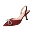 thumbnail image 2 of Women's Stiletto Heels Pointed Toe Ankle Strap High Heeled Sandals 3 Inch Comfort Dressy Shoes Wine 8.5, 2 of 7