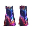 thumbnail image 7 of Yiaed Cosmic Cat Psychedelic Journey Print Women's Sleeveless Dress, Loose Fit Summer Dress, Casual Sleeveless Dress for Women, 7 of 7