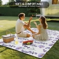 thumbnail image 4 of Lavender Floral Outdoor Rug 5x8 Ft - Reversible Patio Rug Outdoor Camping Rugs, Summer Pastoral Flowers Botanical Washable Indoor Outdoor Area Rugs, Non-Slip Outdoor Carpet Runner for Deck/Porch, 4 of 8