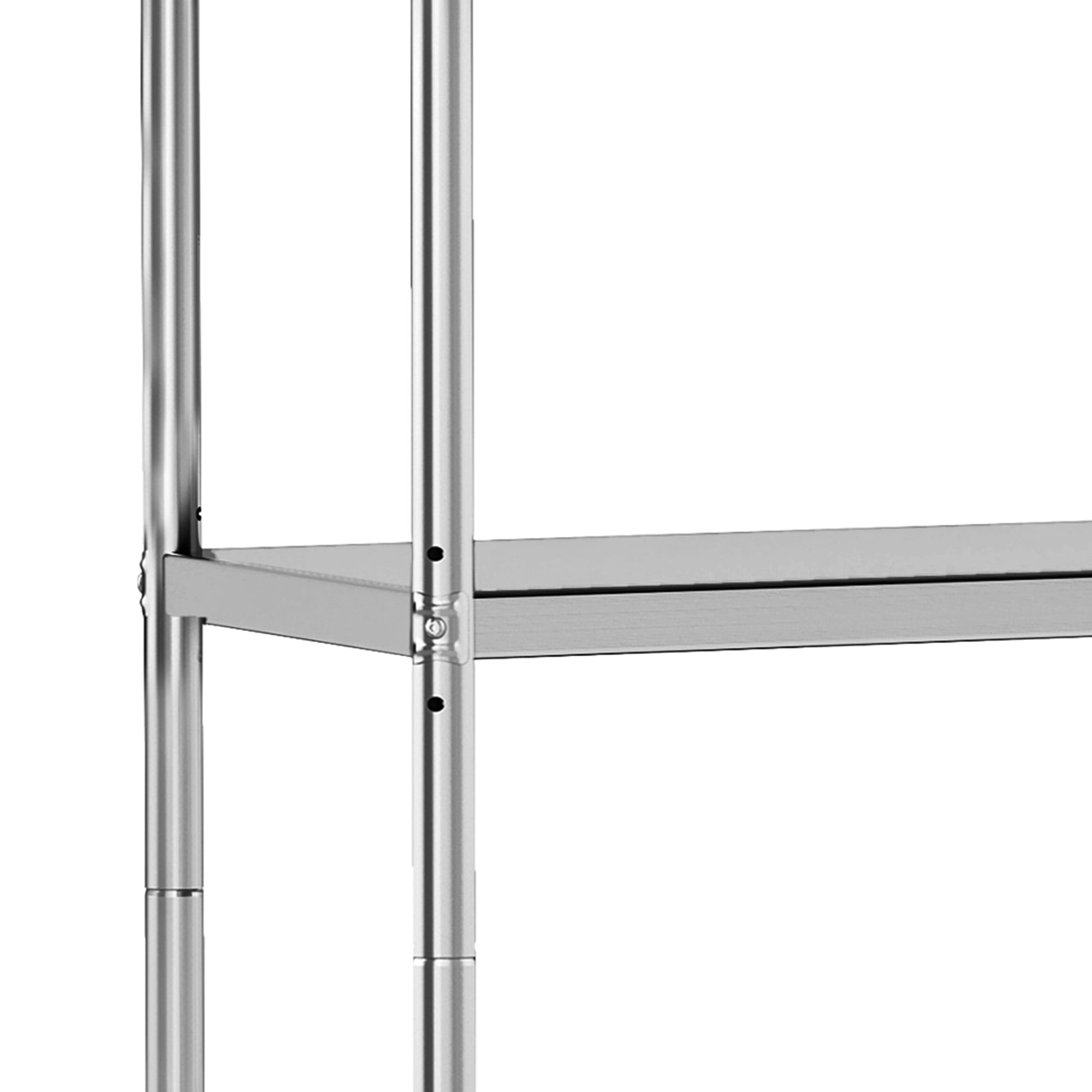 Uforic 5-Tier Stainless Steel Shelving Unit, Adjustable Height, 48 x 18 x 72 Inch, Heavy-Duty Metal Storage for Home, Restaurant