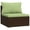 Brown and green, variant on vidaXL Patio Middle Sofa with Cushions Brown Poly Rattan
