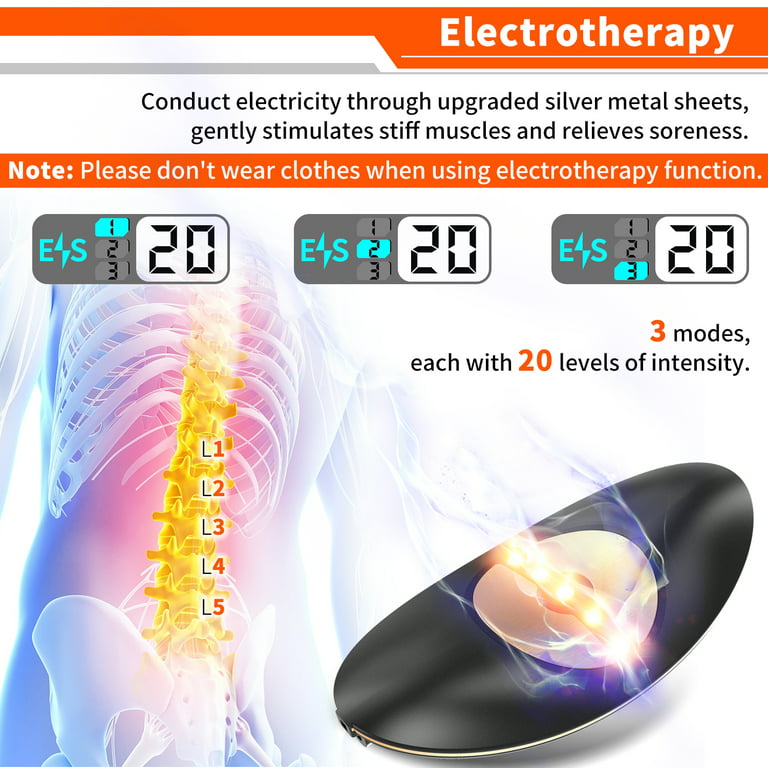 Electric Lumbar Traction Device, Back Traction Device with Dynamic Stretching, 3 Level Adjustable Hot Therapy and Vibration Massage, Stretching The